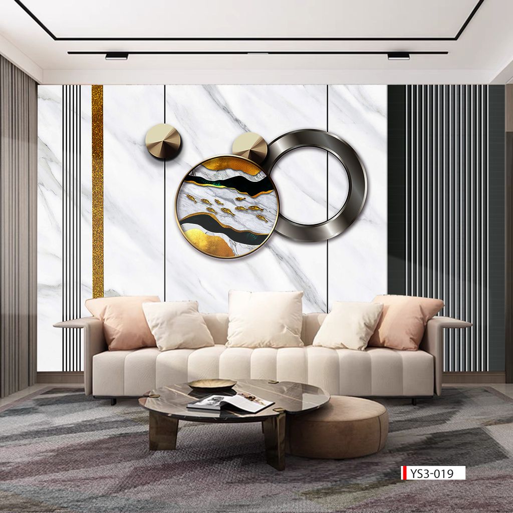 BST36 - TRANH DÁN TƯỜNG 3D - TRANG TRÍ PHÒNG KHÁCH, PHÒNG NGỦ - CHỦ ĐỀ HIỆN ĐẠI - KHỔ LỚN - 2024