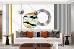 TRANH VẢI DÁN TƯỜNG 3D - PHÀO CHỈ TÂN CỔ ĐIỂN - PHÒNG KHÁCH - PHONG CÁCH HIỆN ĐẠI - KHỔ LỚN | MÃ YS3-019