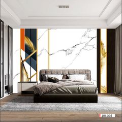 BST129 - TRANH DÁN TƯỜNG 3D - PHÒNG NGỦ - PHONG CÁCH HIỆN ĐẠI - KHỔ LỚN