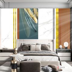 BST129 - TRANH DÁN TƯỜNG 3D - PHÒNG NGỦ - PHONG CÁCH HIỆN ĐẠI - KHỔ LỚN