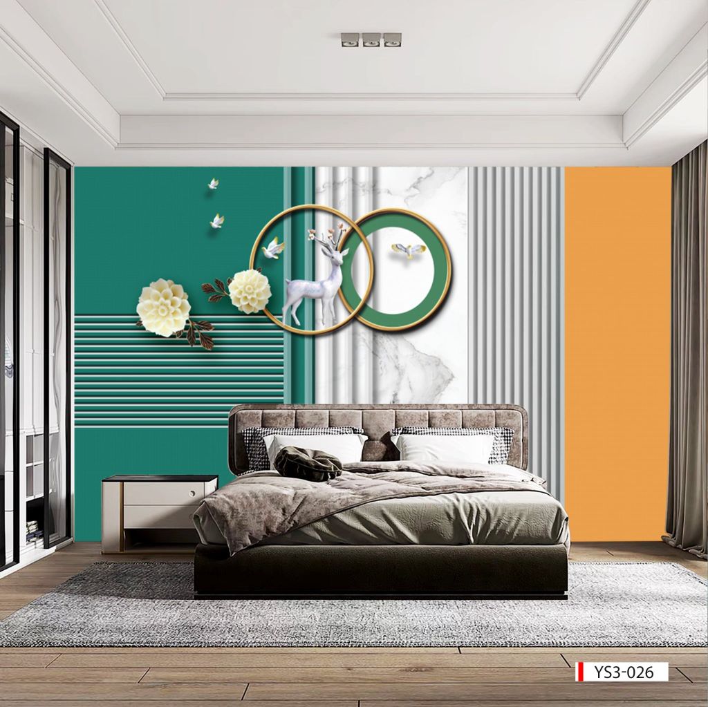 BST26 - TRANH DÁN TƯỜNG 3D - TRANG TRÍ PHÒNG KHÁCH, SAU SOFA, PHÒNG NGỦ - CHỦ ĐỀ TRANH HIỆN ĐẠI - KHỔ LỚN