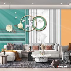 TRANH VẢI DÁN TƯỜNG 3D PHÒNG KHÁCH, PHÒNG NGỦ - TRANH DÁN TƯỜNG HIỆN ĐẠI | YS3-026