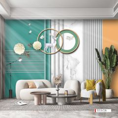 TRANH VẢI DÁN TƯỜNG 3D PHÒNG KHÁCH, PHÒNG NGỦ - TRANH DÁN TƯỜNG HIỆN ĐẠI | YS3-026