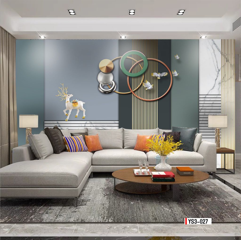 TRANH VẢI 3D DÁN TƯỜNG - PHÒNG KHÁCH - PHÒNG NGỦ - NHÀ HÀNG - TRANH VẢI HIỆN ĐẠI TRỪU TƯỢNG | MÃ YS3-027