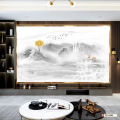 BST24 - TRANH PVC ỐP TƯỜNG - TRANG TRÍ PHÒNG KHÁCH, VÁCH TIVI - TRANH VÂN ĐÁ PHONG CẢNH - KHỔ LỚN