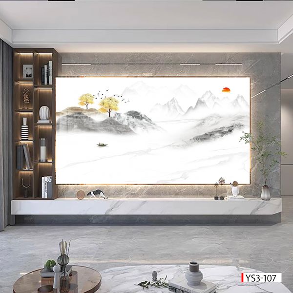 290 TẤM PVC ỐP TƯỜNG - TẤM ỐP TRANG TRÍ PHÒNG KHÁCH, VÁCH TIVI - TẤM ỐP VÂN ĐÁ PHONG CẢNH | MÃ ys3-095