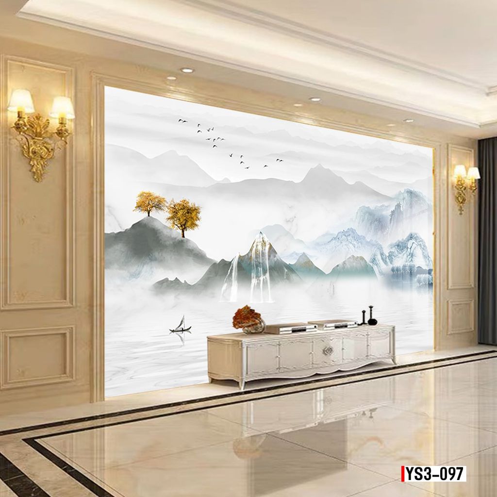 TRANH PVC ỐP TƯỜNG -TRANG TRÍ PHÒNG KHÁCH - PHÒNG NGỦ - QUẦY LỄ TÂN - TRANH VÂN ĐÁ PHONG CẢNH | MÃ YS3-097