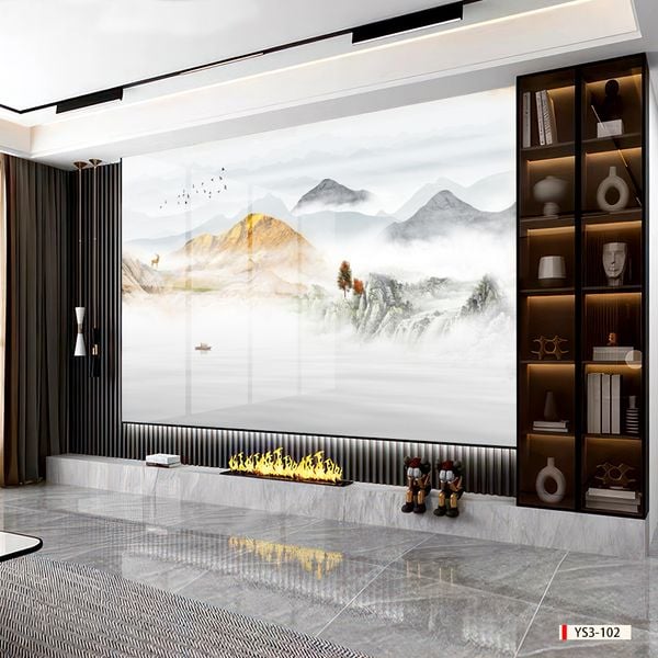 236 TẤM PVC ỐP TƯỜNG - TẤM ỐP TRANG TRÍ PHÒNG KHÁCH, VÁCH TIVI - TẤM ỐP VÂN ĐÁ PHONG CẢNH | MÃ ys3-102