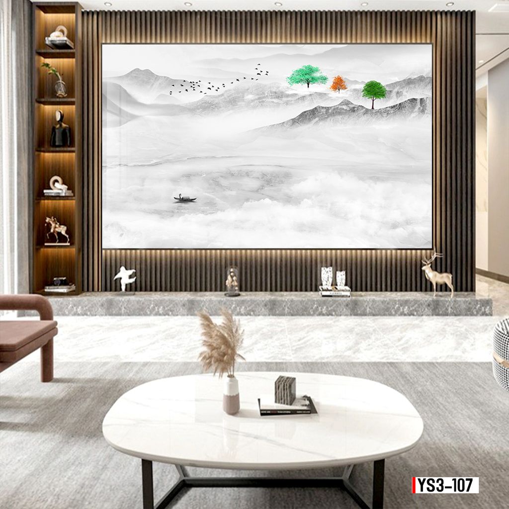 TRANH PVC ỐP TƯỜNG -TRANG TRÍ PHÒNG KHÁCH - NHÀ HÀNG - QUẦY LỄ TÂN - TRANH VÂN ĐÁ PHONG CẢNH | MÃ YS3-107