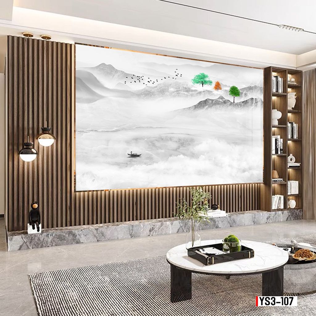TRANH PVC ỐP TƯỜNG -TRANG TRÍ PHÒNG KHÁCH - NHÀ HÀNG - QUẦY LỄ TÂN - TRANH VÂN ĐÁ PHONG CẢNH | MÃ YS3-107
