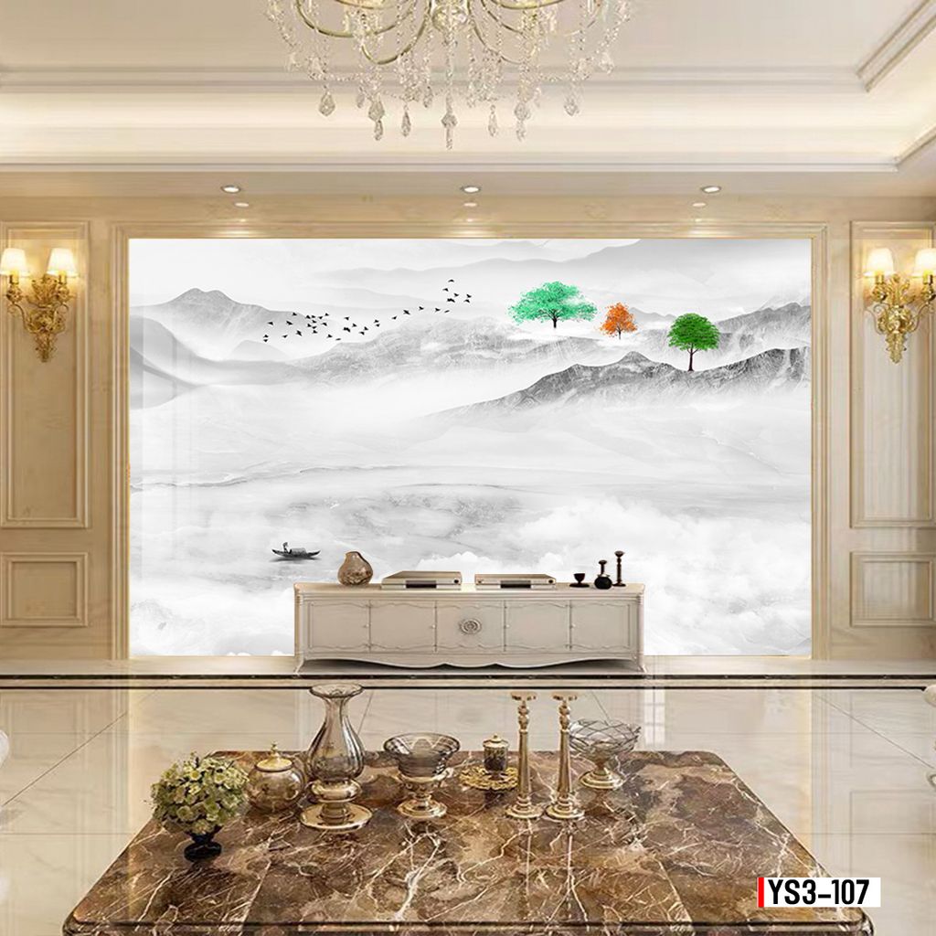 TRANH PVC ỐP TƯỜNG -TRANG TRÍ PHÒNG KHÁCH - NHÀ HÀNG - QUẦY LỄ TÂN - TRANH VÂN ĐÁ PHONG CẢNH | MÃ YS3-107