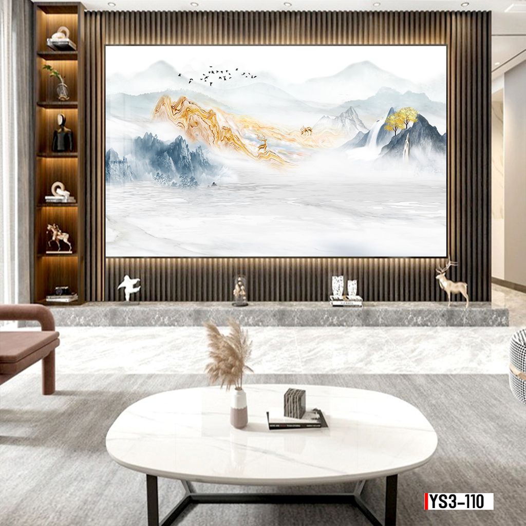 TRANH PVC ỐP TƯỜNG -TRANG TRÍ PHÒNG KHÁCH - PHÒNG NGỦ - QUẦY LỄ TÂN - TRANH VÂN ĐÁ PHONG CẢNH | MÃ YS3-110