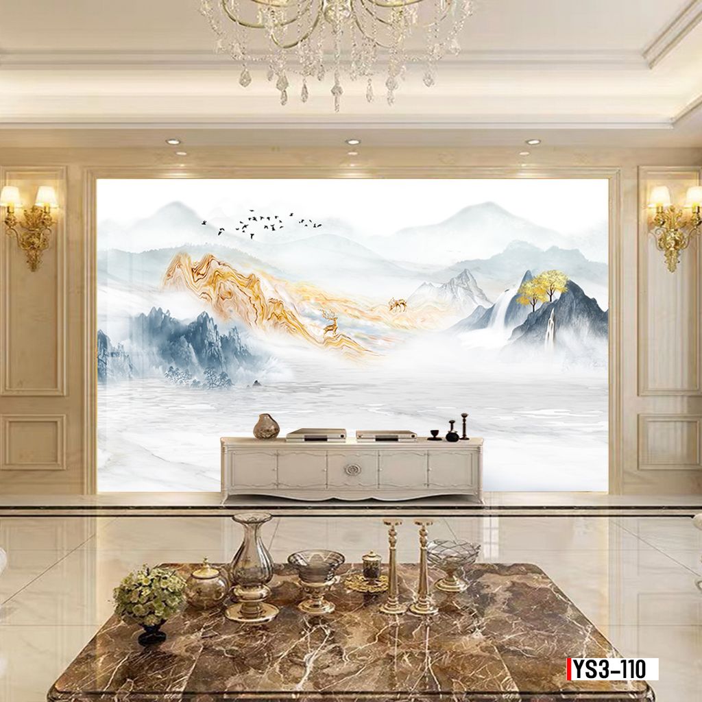 TRANH PVC ỐP TƯỜNG -TRANG TRÍ PHÒNG KHÁCH - PHÒNG NGỦ - QUẦY LỄ TÂN - TRANH VÂN ĐÁ PHONG CẢNH | MÃ YS3-110