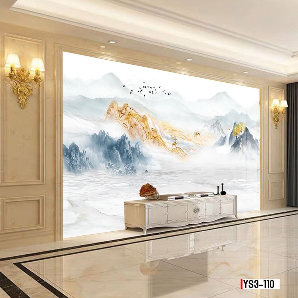 TRANH PVC ỐP TƯỜNG -TRANG TRÍ PHÒNG KHÁCH - PHÒNG NGỦ - QUẦY LỄ TÂN - TRANH VÂN ĐÁ PHONG CẢNH | MÃ YS3-110