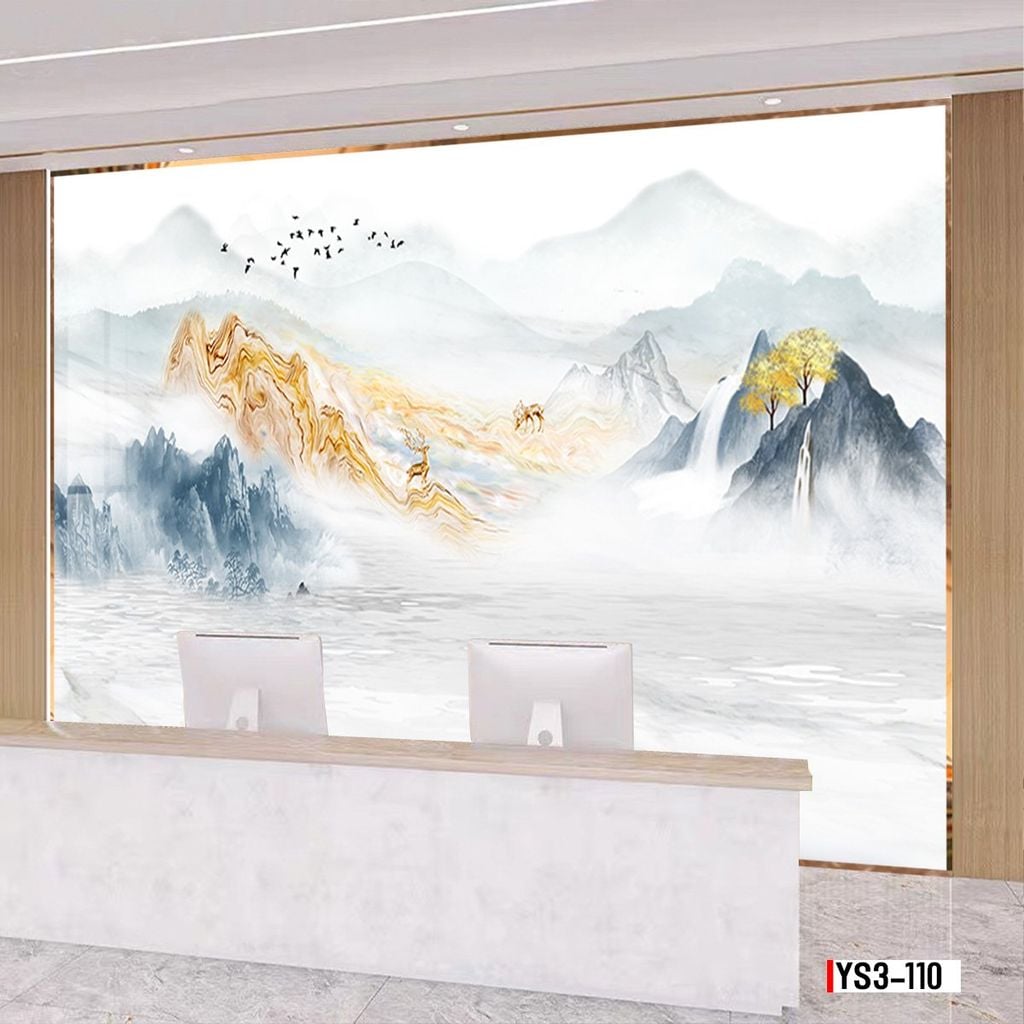 TRANH PVC ỐP TƯỜNG -TRANG TRÍ PHÒNG KHÁCH - PHÒNG NGỦ - QUẦY LỄ TÂN - TRANH VÂN ĐÁ PHONG CẢNH | MÃ YS3-110