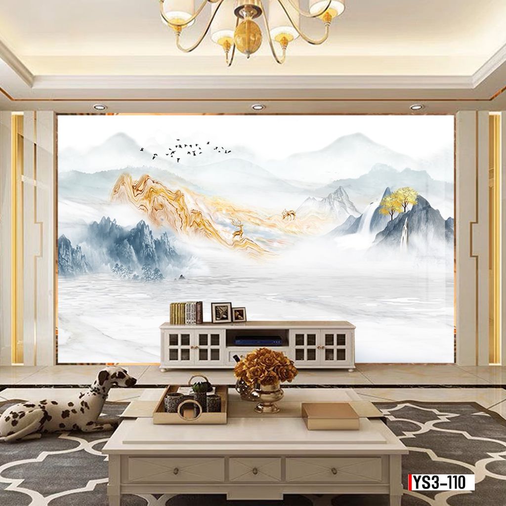 TRANH PVC ỐP TƯỜNG -TRANG TRÍ PHÒNG KHÁCH - PHÒNG NGỦ - QUẦY LỄ TÂN - TRANH VÂN ĐÁ PHONG CẢNH | MÃ YS3-110