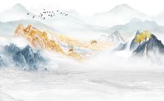 TRANH PVC ỐP TƯỜNG - VÁCH TRANG TRÍ TIVI PHÒNG KHÁCH - TRANH VÂN ĐÁ PHONG CẢNH | MÃ YS3-151