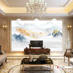 TRANH PVC ỐP TƯỜNG - VÁCH TRANG TRÍ TIVI PHÒNG KHÁCH - TRANH VÂN ĐÁ PHONG CẢNH | MÃ YS3-151