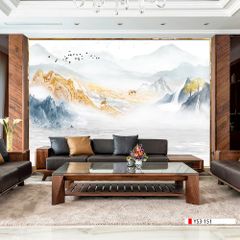 TRANH PVC ỐP TƯỜNG - VÁCH TRANG TRÍ TIVI PHÒNG KHÁCH - TRANH VÂN ĐÁ PHONG CẢNH | MÃ YS3-151