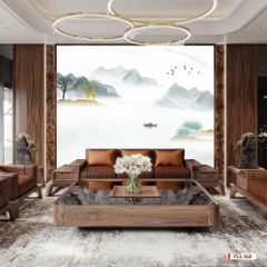 BST158 - TẤM ỐP TƯỜNG PVC - VÁCH TRANG TRÍ - TẤM ỐP TRANG TRÍ PHÒNG KHÁCH, VÁCH TIVI - TRANH VÂN ĐÁ PHONG CẢNH