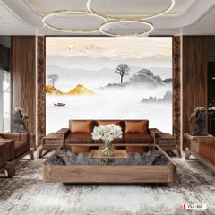 BST158 - TẤM ỐP TƯỜNG PVC - VÁCH TRANG TRÍ - TẤM ỐP TRANG TRÍ PHÒNG KHÁCH, VÁCH TIVI - TRANH VÂN ĐÁ PHONG CẢNH