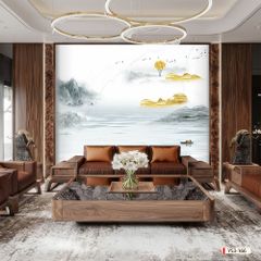 BST158 - TẤM ỐP TƯỜNG PVC - VÁCH TRANG TRÍ - TẤM ỐP TRANG TRÍ PHÒNG KHÁCH, VÁCH TIVI - TRANH VÂN ĐÁ PHONG CẢNH