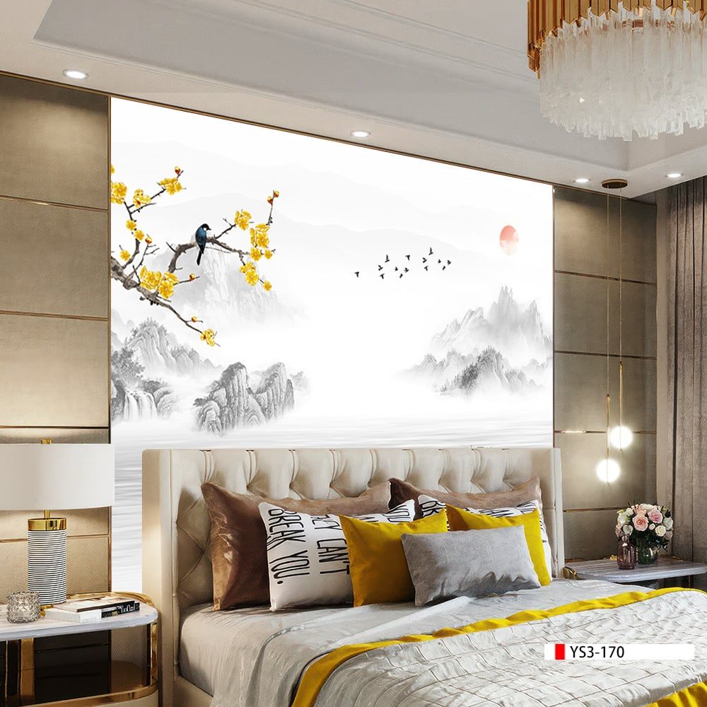 TRANH PVC ỐP TƯỜNG - VÁCH TRANG TRÍ TIVI PHÒNG KHÁCH - TRANH VÂN ĐÁ PHONG CẢNH | MÃ YS3-170