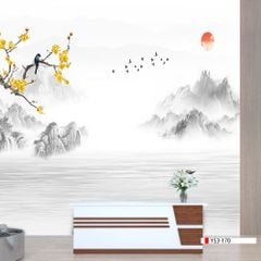 TRANH PVC ỐP TƯỜNG - VÁCH TRANG TRÍ TIVI PHÒNG KHÁCH - TRANH VÂN ĐÁ PHONG CẢNH | MÃ YS3-170