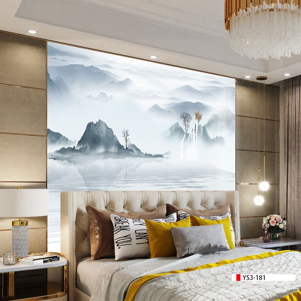 TRANH PVC ỐP TƯỜNG - VÁCH TRANG TRÍ TIVI PHÒNG KHÁCH - TRANH VÂN ĐÁ PHONG CẢNH | MÃ YS3-181