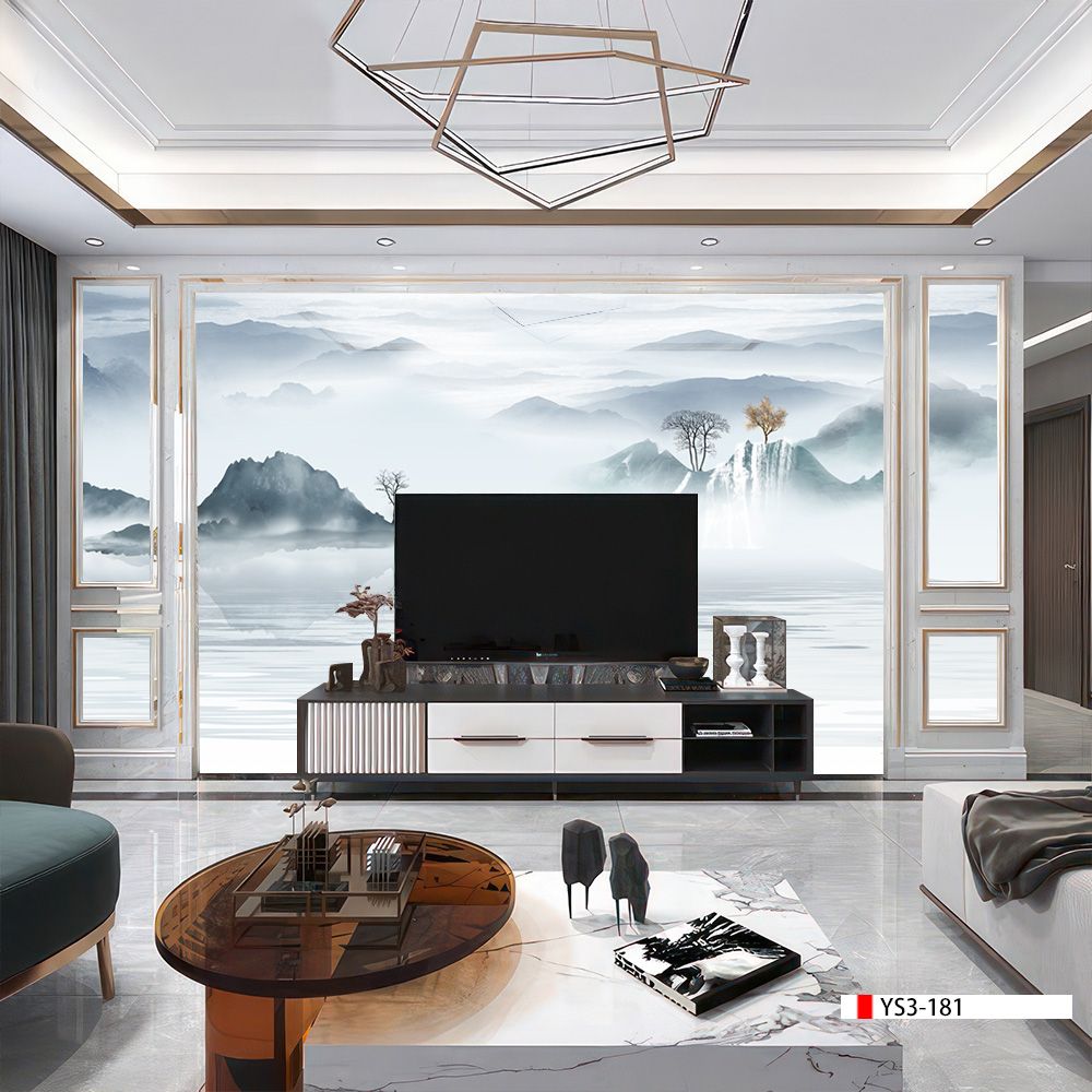 TRANH PVC ỐP TƯỜNG - VÁCH TRANG TRÍ TIVI PHÒNG KHÁCH - TRANH VÂN ĐÁ PHONG CẢNH | MÃ YS3-181