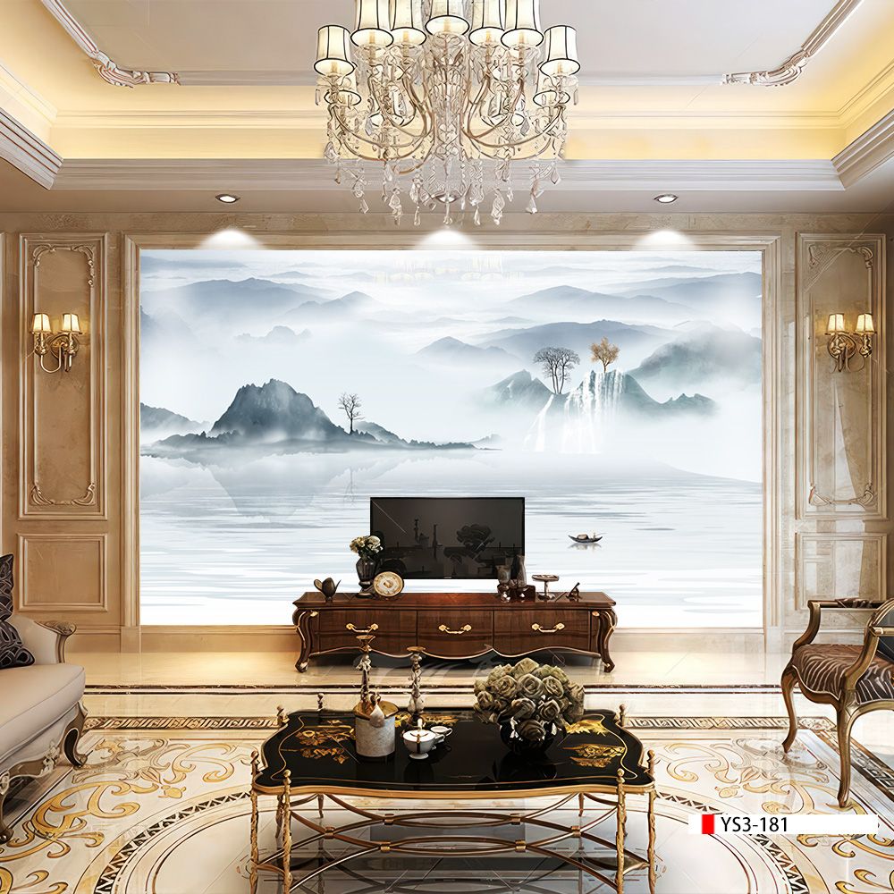 TRANH PVC ỐP TƯỜNG - VÁCH TRANG TRÍ TIVI PHÒNG KHÁCH - TRANH VÂN ĐÁ PHONG CẢNH | MÃ YS3-181