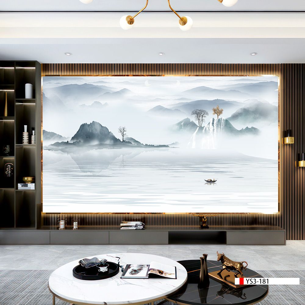 TRANH PVC ỐP TƯỜNG - VÁCH TRANG TRÍ TIVI PHÒNG KHÁCH - TRANH VÂN ĐÁ PHONG CẢNH | MÃ YS3-181