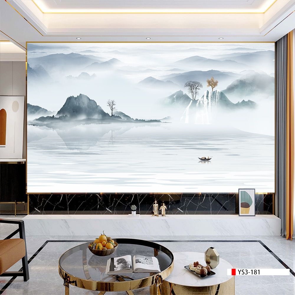 TRANH PVC ỐP TƯỜNG - VÁCH TRANG TRÍ TIVI PHÒNG KHÁCH - TRANH VÂN ĐÁ PHONG CẢNH | MÃ YS3-181