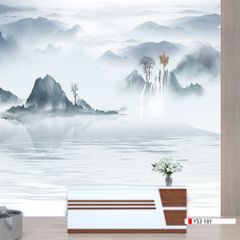 TRANH PVC ỐP TƯỜNG - VÁCH TRANG TRÍ TIVI PHÒNG KHÁCH - TRANH VÂN ĐÁ PHONG CẢNH | MÃ YS3-181