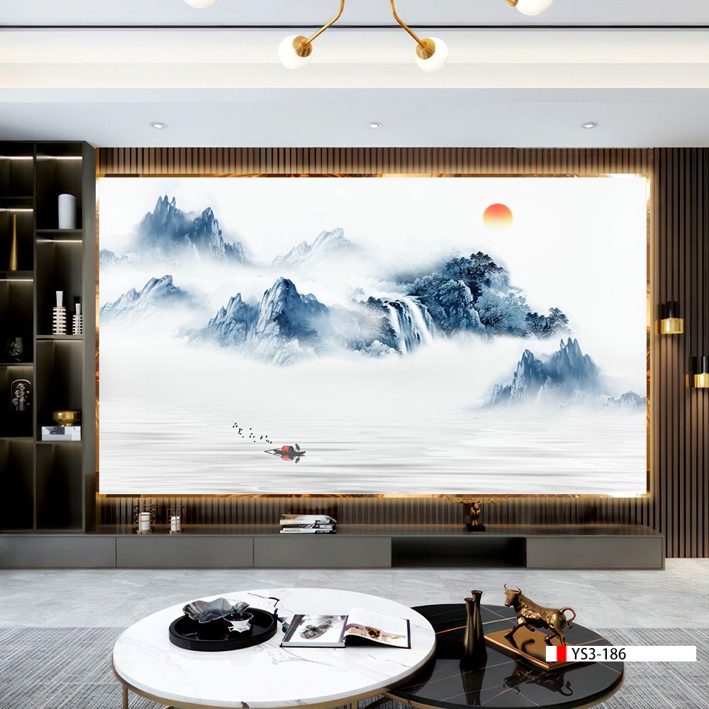 TRANH PVC ỐP TƯỜNG - VÁCH TRANG TRÍ TIVI PHÒNG KHÁCH - TRANH VÂN ĐÁ PHONG CẢNH | MÃ YS3-186