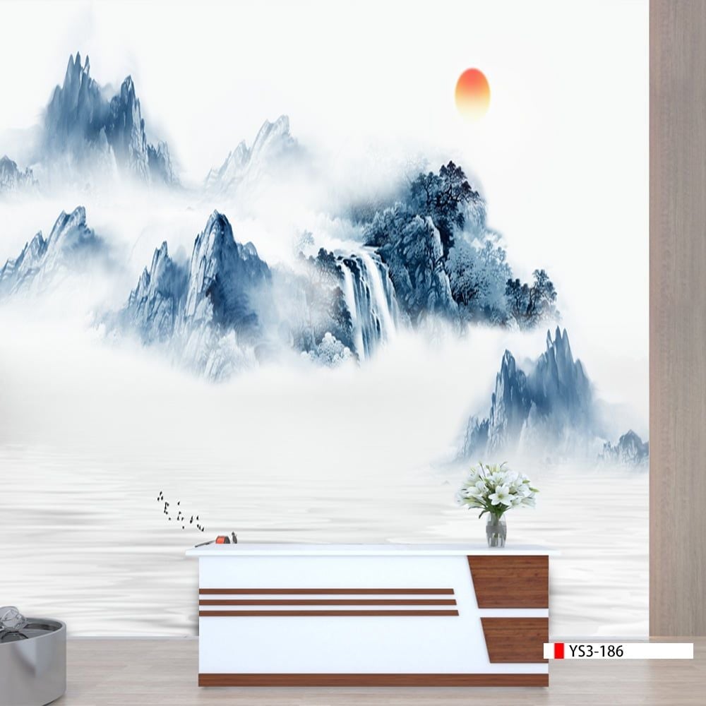 TRANH PVC ỐP TƯỜNG - VÁCH TRANG TRÍ TIVI PHÒNG KHÁCH - TRANH VÂN ĐÁ PHONG CẢNH | MÃ YS3-186