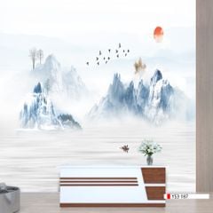 TRANH PVC ỐP TƯỜNG - VÁCH TRANG TRÍ TIVI PHÒNG KHÁCH - TRANH VÂN ĐÁ PHONG CẢNH | MÃ YS3-187