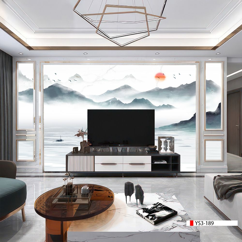 TRANH PVC ỐP TƯỜNG - VÁCH TRANG TRÍ TIVI PHÒNG KHÁCH - TRANH VÂN ĐÁ PHONG CẢNH | MÃ YS3-189