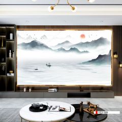 TRANH PVC ỐP TƯỜNG - VÁCH TRANG TRÍ TIVI PHÒNG KHÁCH - TRANH VÂN ĐÁ PHONG CẢNH | MÃ YS3-189