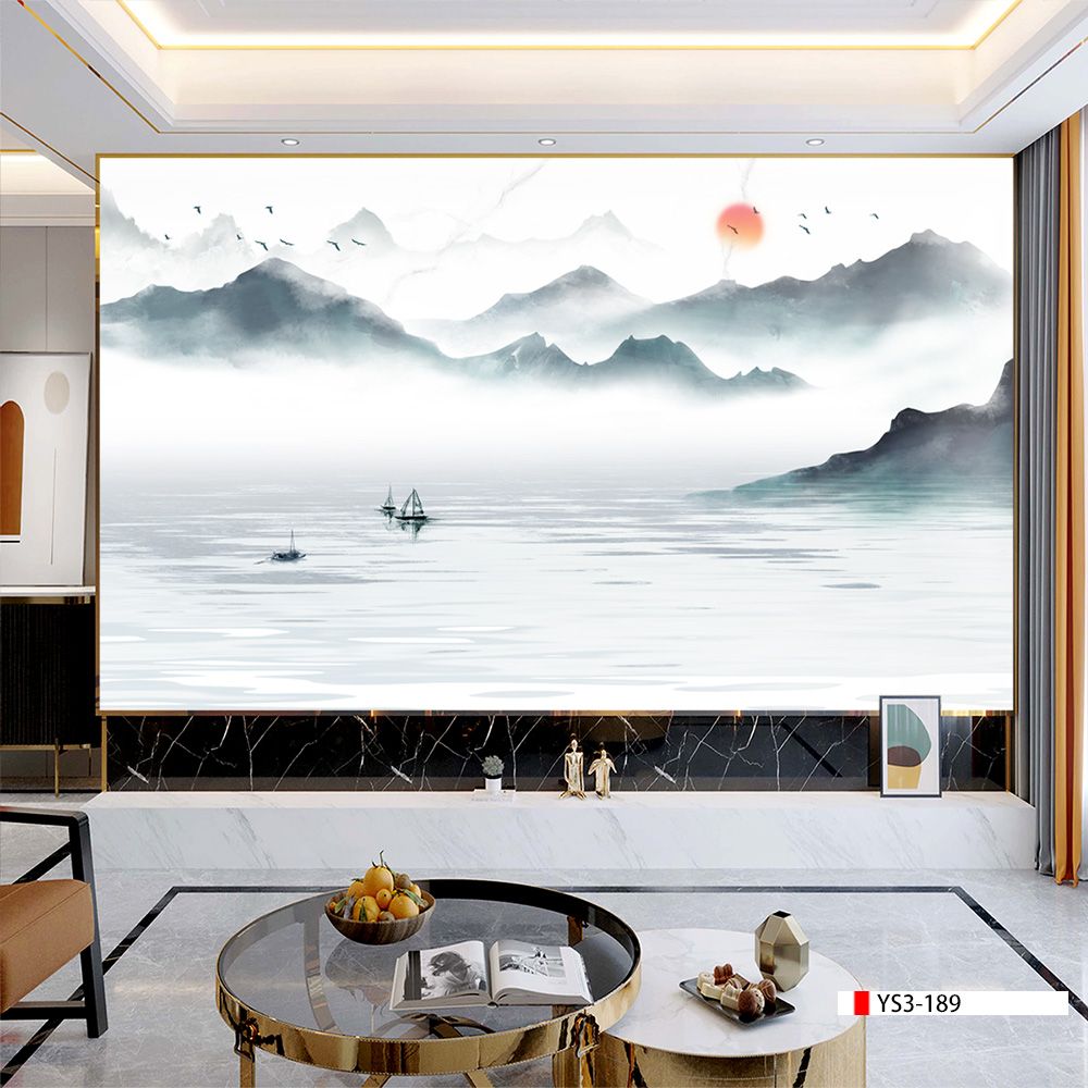 TRANH PVC ỐP TƯỜNG - VÁCH TRANG TRÍ TIVI PHÒNG KHÁCH - TRANH VÂN ĐÁ PHONG CẢNH | MÃ YS3-189