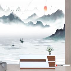 TRANH PVC ỐP TƯỜNG - VÁCH TRANG TRÍ TIVI PHÒNG KHÁCH - TRANH VÂN ĐÁ PHONG CẢNH | MÃ YS3-189