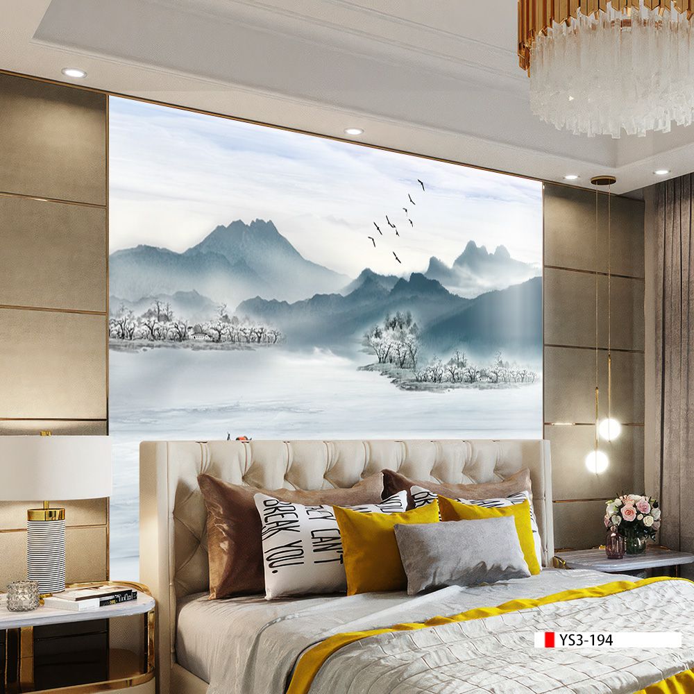 TRANH PVC ỐP TƯỜNG - VÁCH TRANG TRÍ TIVI PHÒNG KHÁCH - TRANH VÂN ĐÁ PHONG CẢNH | MÃ YS3-194