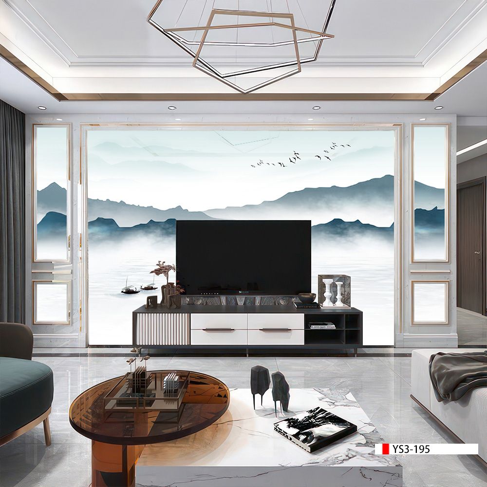 TRANH PVC ỐP TƯỜNG - VÁCH TRANG TRÍ TIVI PHÒNG KHÁCH - TRANH VÂN ĐÁ PHONG CẢNH | MÃ YS3-195