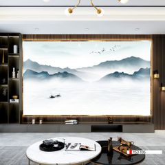 TRANH PVC ỐP TƯỜNG - VÁCH TRANG TRÍ TIVI PHÒNG KHÁCH - TRANH VÂN ĐÁ PHONG CẢNH | MÃ YS3-195