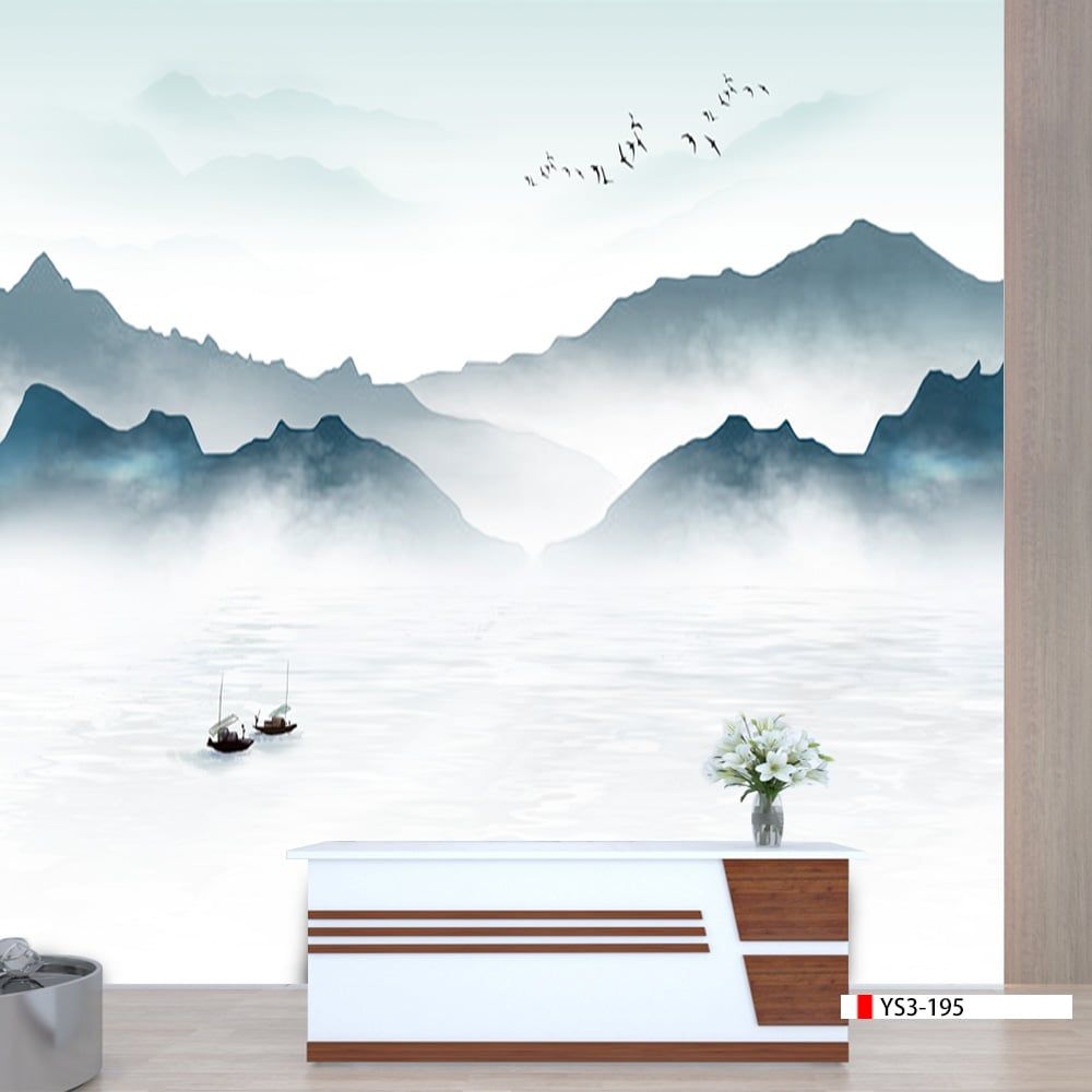 TRANH PVC ỐP TƯỜNG - VÁCH TRANG TRÍ TIVI PHÒNG KHÁCH - TRANH VÂN ĐÁ PHONG CẢNH | MÃ YS3-195