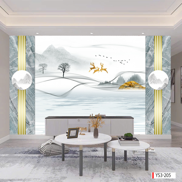 241 TRANH DÁN TƯỜNG 3D -TRANH DÁN PHÒNG NGỦ HIỆN ĐẠI TRỪU TƯỢNG- TRANH DÁN PHÒNG KHÁCH SAU SOFA | MÃ TRANH ys3-205