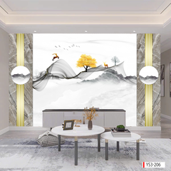 242 TRANH DÁN TƯỜNG 3D -TRANH DÁN PHÒNG NGỦ HIỆN ĐẠI TRỪU TƯỢNG- TRANH DÁN PHÒNG KHÁCH SAU SOFA | MÃ TRANH ys3-206