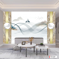243 TRANH DÁN TƯỜNG 3D -TRANH DÁN PHÒNG NGỦ HIỆN ĐẠI TRỪU TƯỢNG- TRANH DÁN PHÒNG KHÁCH SAU SOFA | MÃ TRANH ys3-207