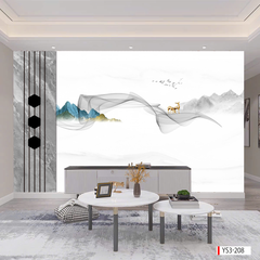 244 TRANH DÁN TƯỜNG 3D -TRANH DÁN PHÒNG NGỦ HIỆN ĐẠI TRỪU TƯỢNG- TRANH DÁN PHÒNG KHÁCH SAU SOFA | MÃ TRANH ys3-208