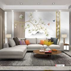 BST01 - TRANH DÁN TƯỜNG - TRANH LÔNG VŨ - KIỂU TRANH KHỔ LỚN - TRANH PHÒNG KHÁCH - 2023